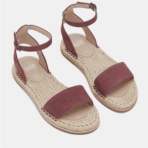 Eileen Fisher Mike Tumbled Nubuck Espadrille Sandal Size 7